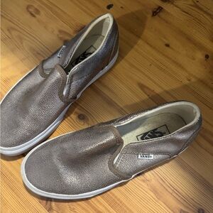 Vans gold slip on sneakers